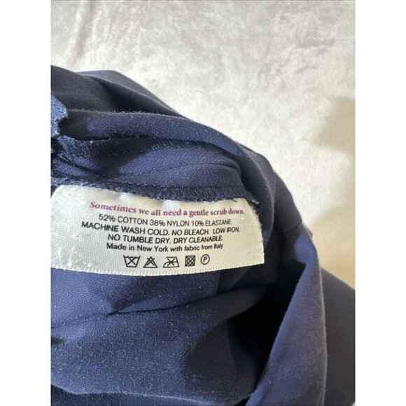 M.M. LaFleur Foster Pants Size 12 Navy Blue Stretch Work Trousers Slim Ankle - Picture 13 of 14